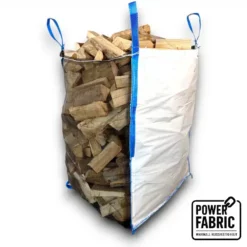 Power Holzbag in 45-Grad-Ansicht – Big Bag mit HDPE-Vollnetz und beschichtetem PP-Gewebe