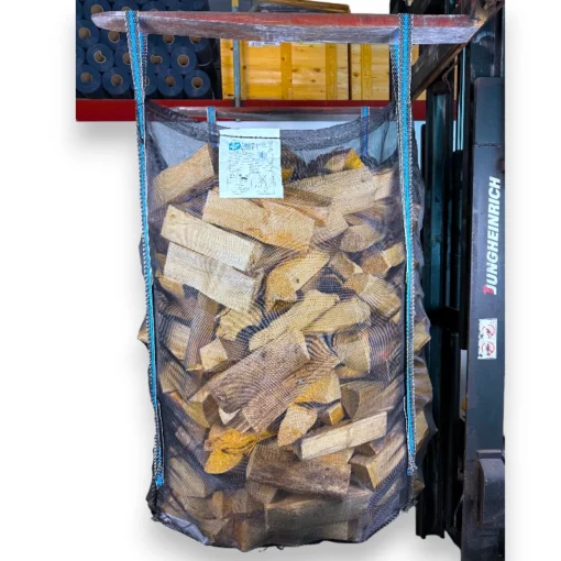 Premium Holzbag angehoben - Woodbag befuellt