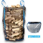 Premium Holzbag mit Sternboden – Woodbag BigBag mit Entleerungsfunktion fuer Brennholz